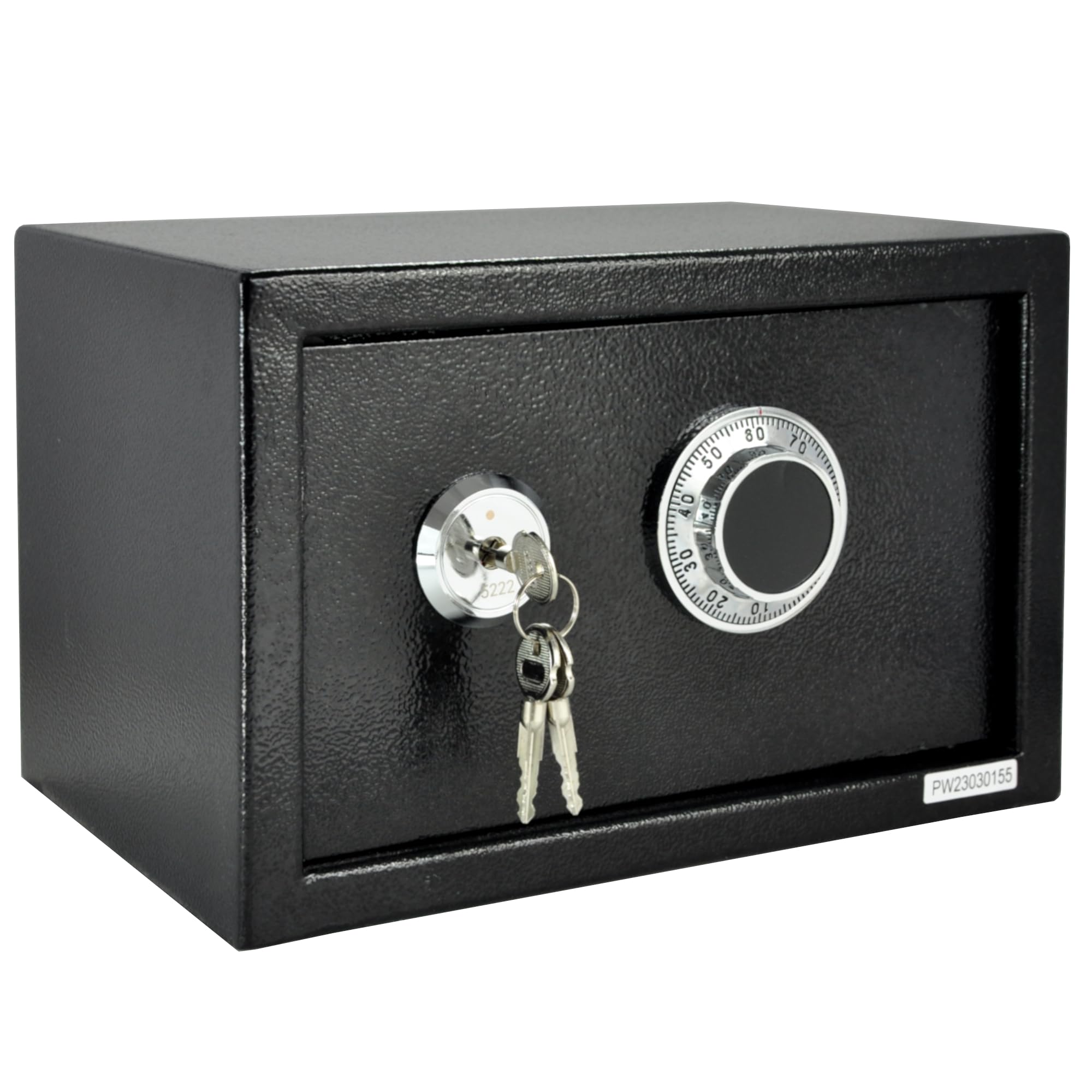 Caja fuerte para muebles, 30 x 20 x 20 cm, color negro | Cerradura mecánica de combinación + cerradura de doble barba, caja fuerte para armario, caja fuerte de pared, 8 kg