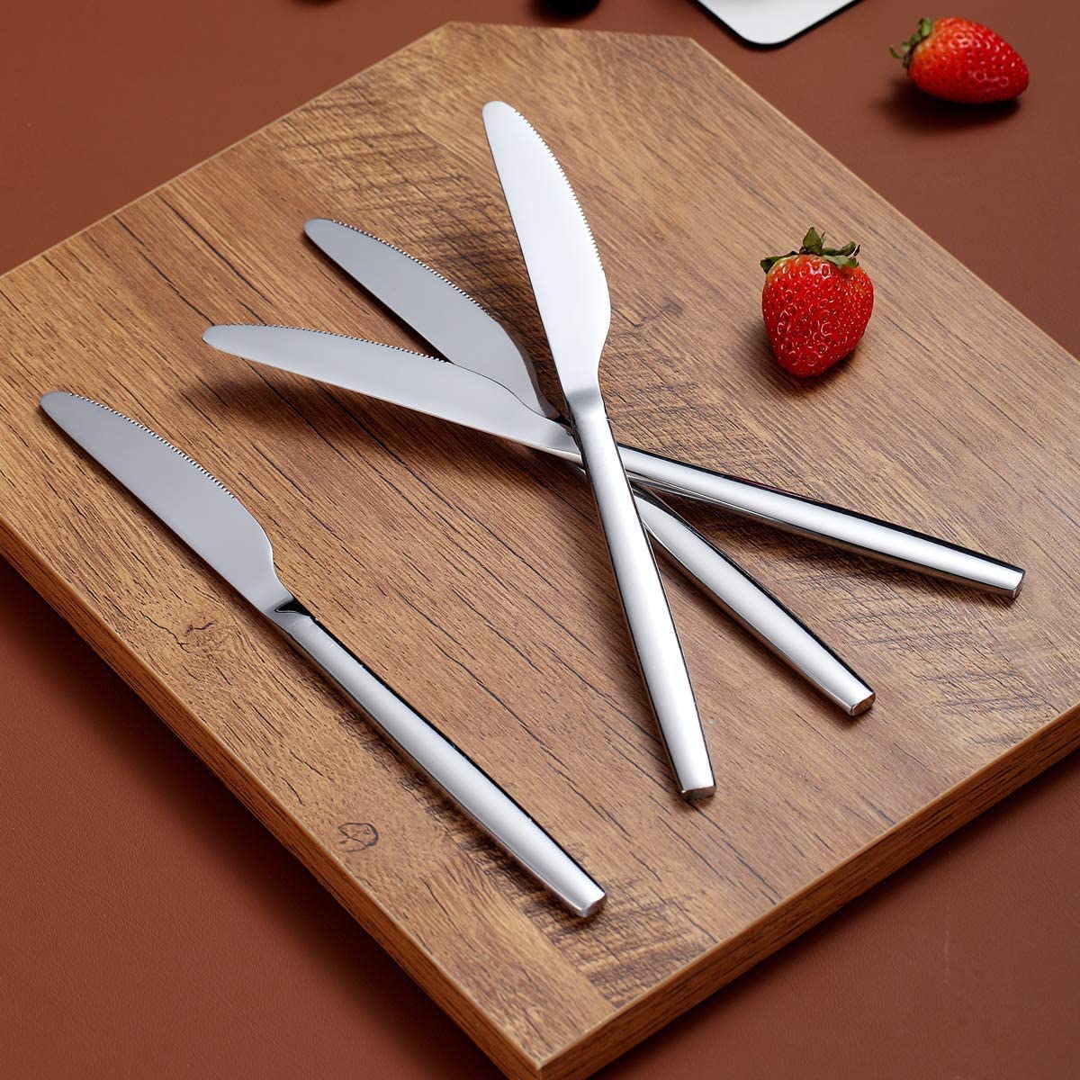 HRK ENTERPRISE Good Stainless Steel Dinner Knives Everyday Flatware Dinner Knives Stainless Steel, Goldware Set Butter Knives Set Butterknives Stainless Steel Dinning Knife(Gold, Set of 5) 2