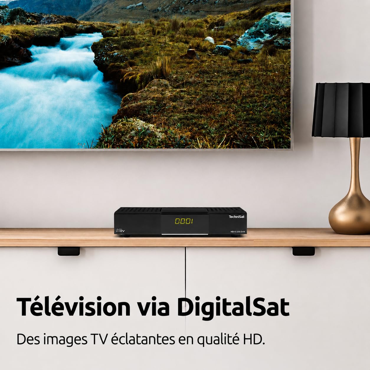 TechniSat HD-S 223 DVR - Récepteur Satellite HD Compact avec Fonction d'enregistrement USB (Sat DVB-S2, HDTV, HDMI, Lecteur multimédia USB, liste de programmes, Mise en Veille, Prise en Charge EPG de