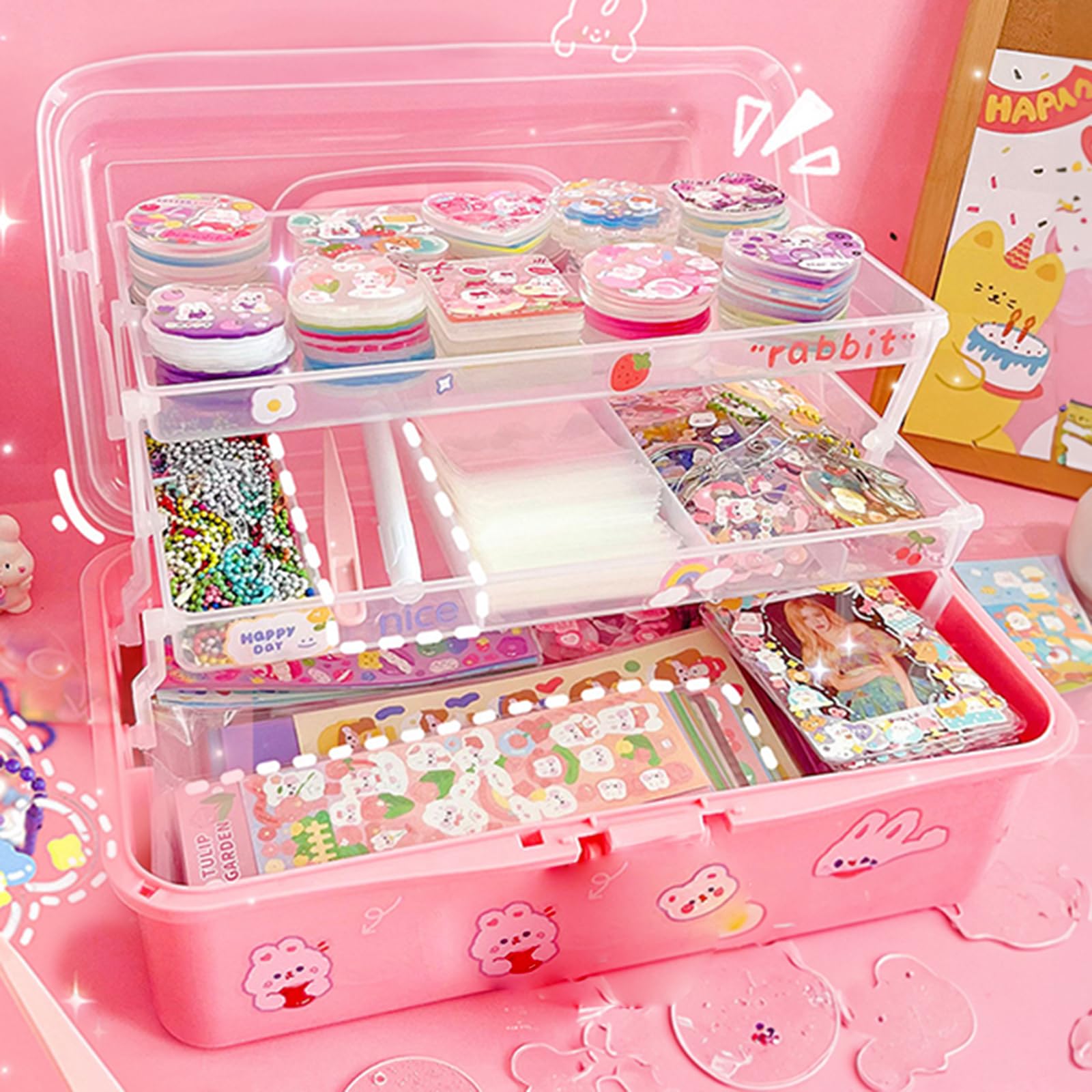 ERANC DIY Sticker Kit - Waterproof Cartoon Stickers With Box For Kids
