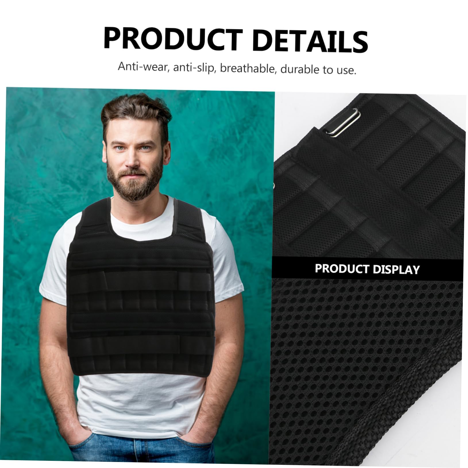 Gogogmee Weighted Vest for Women Men Boys and Girls Exercise Gear Weight Training Vest 15kg Max Load High Density Net Anti-wear