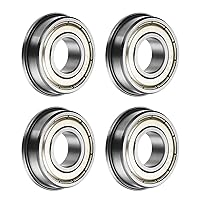 Vista 1 de uxcell Rodamiento de bolas con brida FR8ZZ, 4 rodamientos de brida ABEC1 de doble blindaje de acero cromado de 1/2 "x 1 1/8" x 5/16 pulgadas