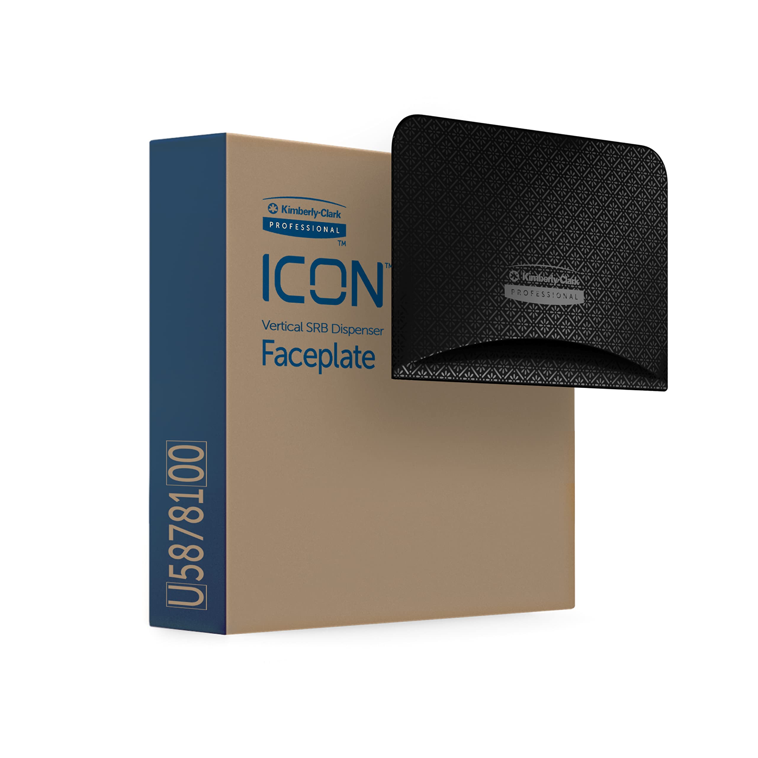 Kimberly-Clark Professional ICON Faceplate (58781), Black Mosaic Design, for Coreless Standard Roll Vertical Toilet Paper Dispensers 2 Roll (Qty 1)