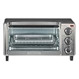 BLACK+DECKER 4-Slice Convection Oven, Stainless Steel, Curved Interior Fits a 9 inch Pizza, TO1313SBD