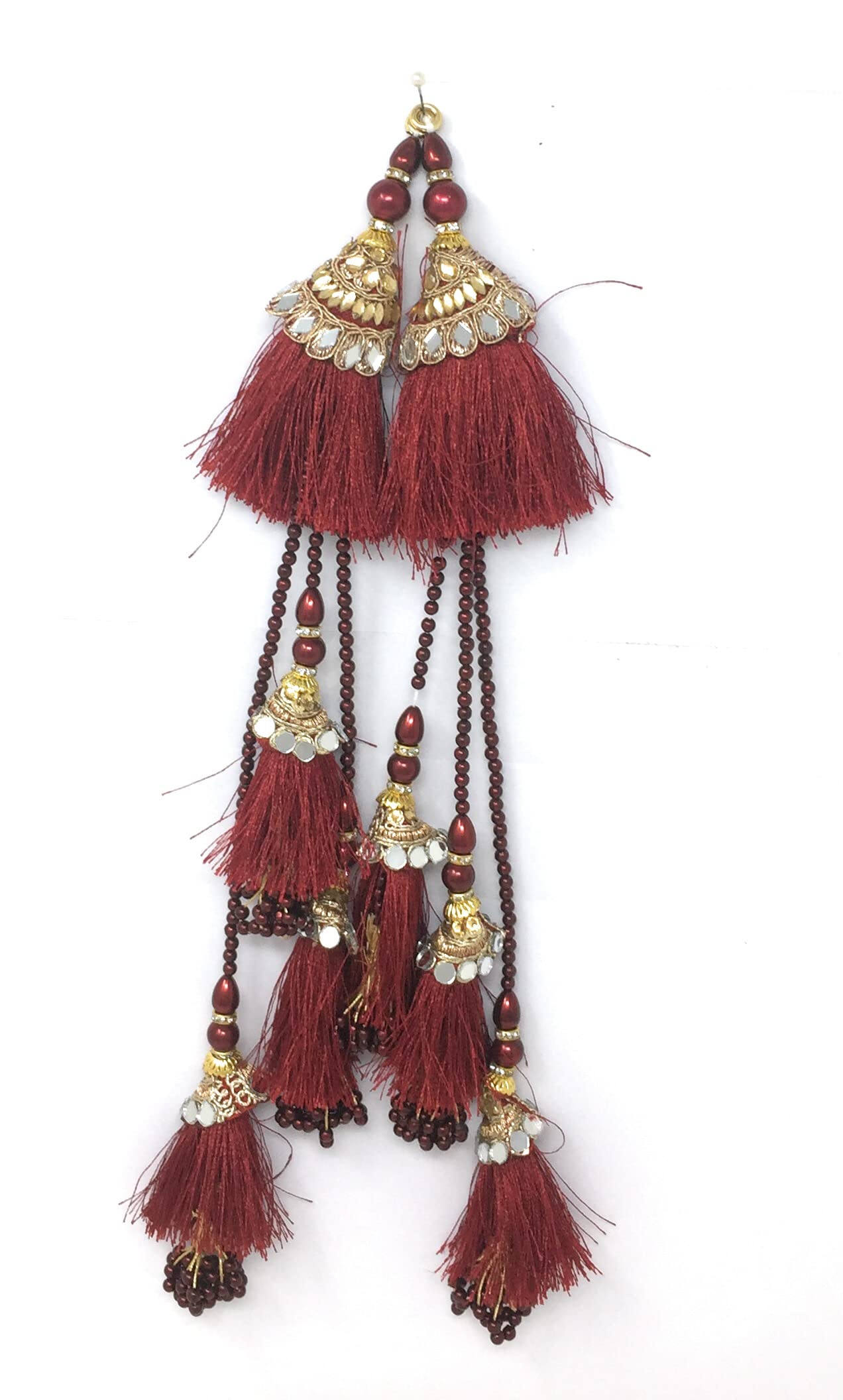 InhikaSet of 2 Blouse Latkan 40 cm 15139 (Color : Maroon)