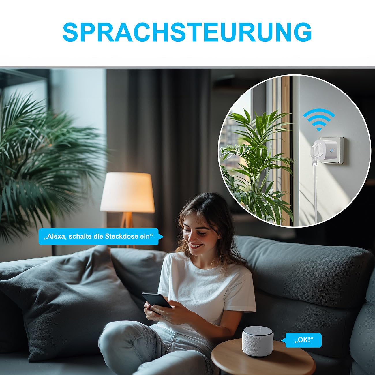 Luminea Home Control WLAN Steckdose TUYA: 4er-Set 2in1-WLAN-Steckdose, bidirektionale Strom-Messung, 16 A, App (Stromzähler WiFi, Smart Life, Solar)