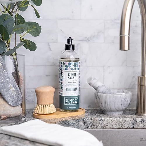 Miniatura 4 de Therapy Clean - Jabón para platos, fragancia 100% natural, líquido para lavar platos a base de plantas (Sal marina y eucalipto (calma y calma), 16