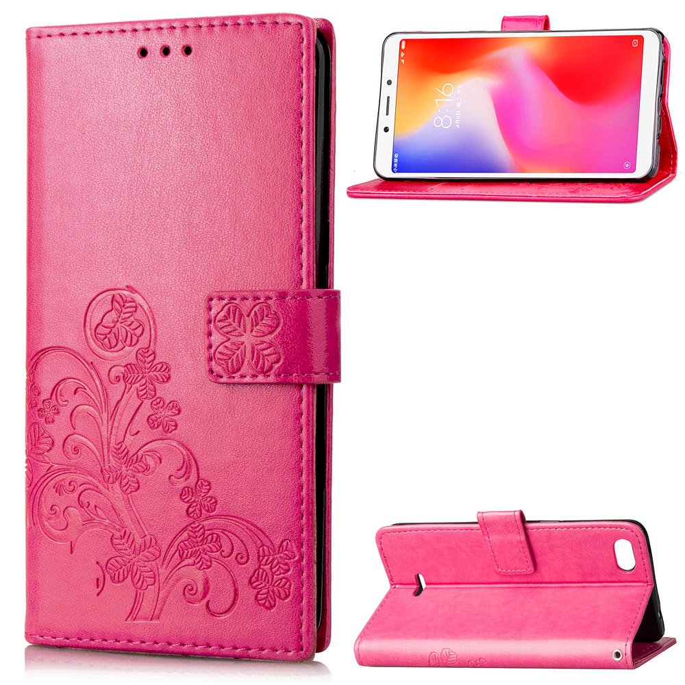 Cover In Pelle Per Xiaomi Redmi 6A – Custodia Portafoglio Con Chiusura Magnetica E Supporto, Colore DT Black