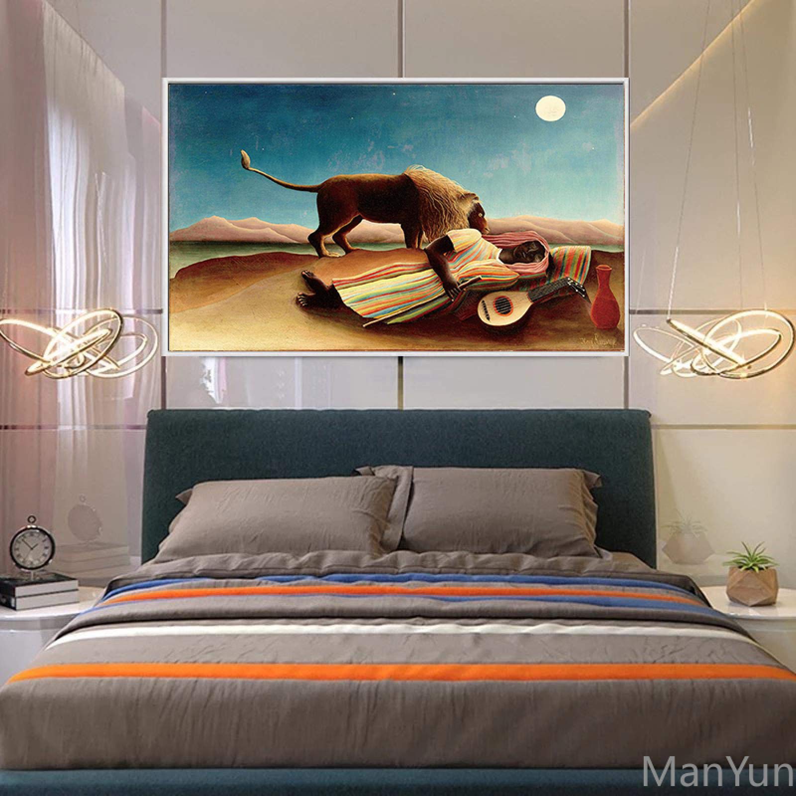 Amazon.co.jp: アンリ・ルソーの有名な絵画眠るジプシーのポスターと