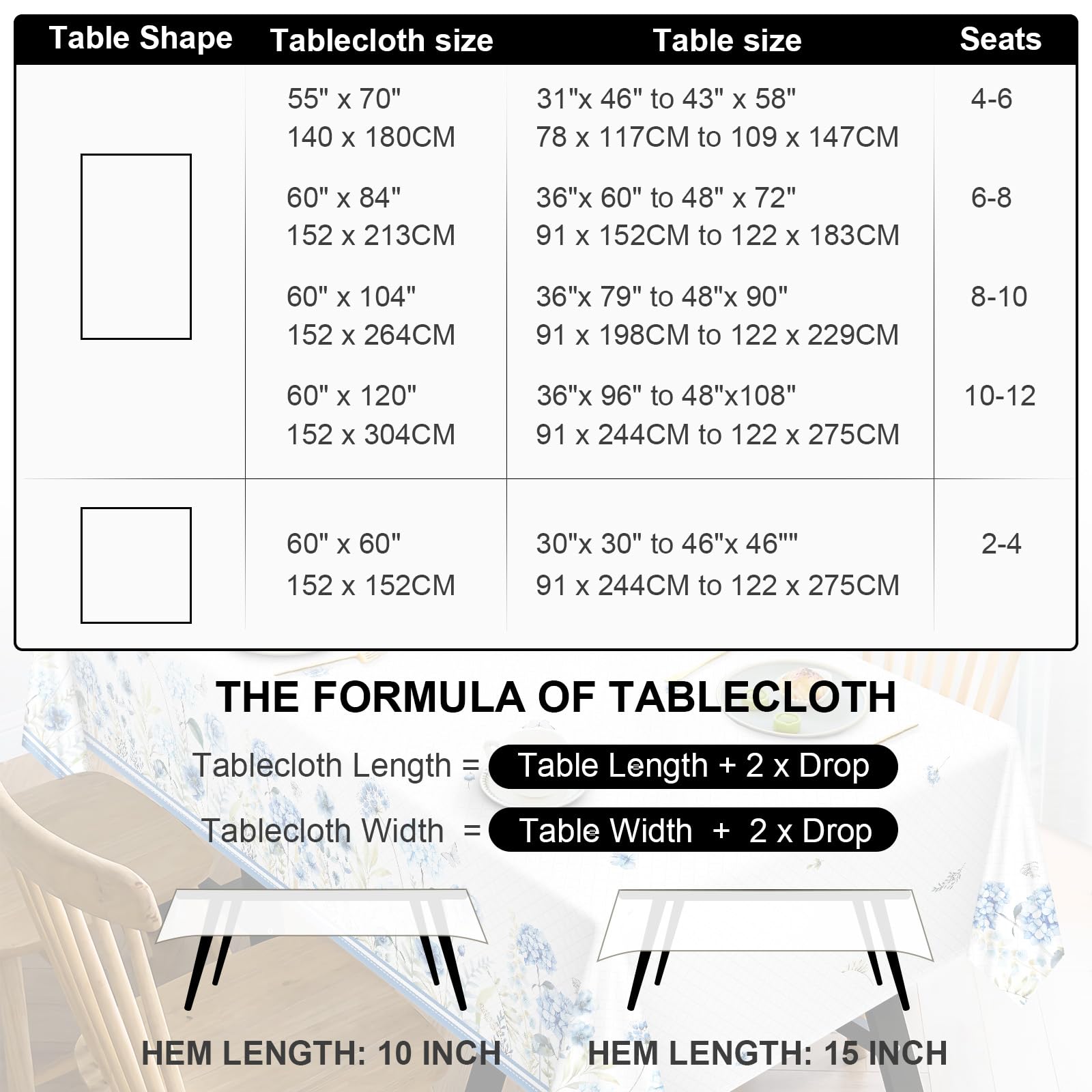 Arquiel Nappe De Table Rectangulaire Bleu Motif Cachemire, Fleurs Vintage Bohème Nappes Antitache Imperméable Et Lavable Pour La Cuisine Manger De Fête Décoration (152×213cm