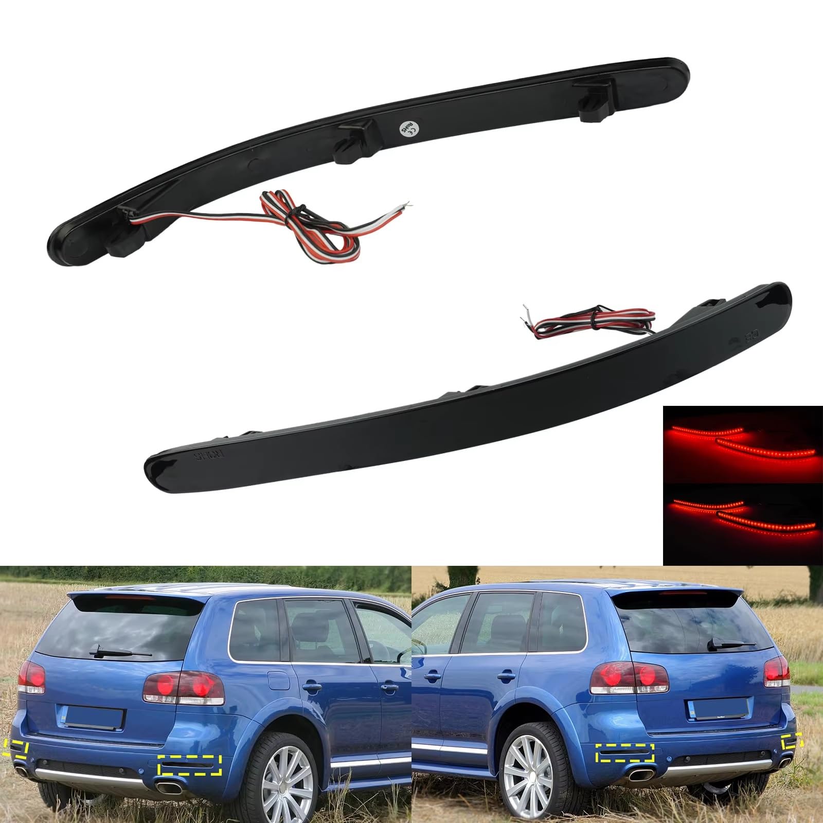 Compatibile Con Per Touareg 7L 2002 2003 2004 2005 2006 2007 2008 2009 2010 Riflettore Paraurti Luce Di Stop Freno Posteriore 7L6945106A Paraurti Posteriore Luce