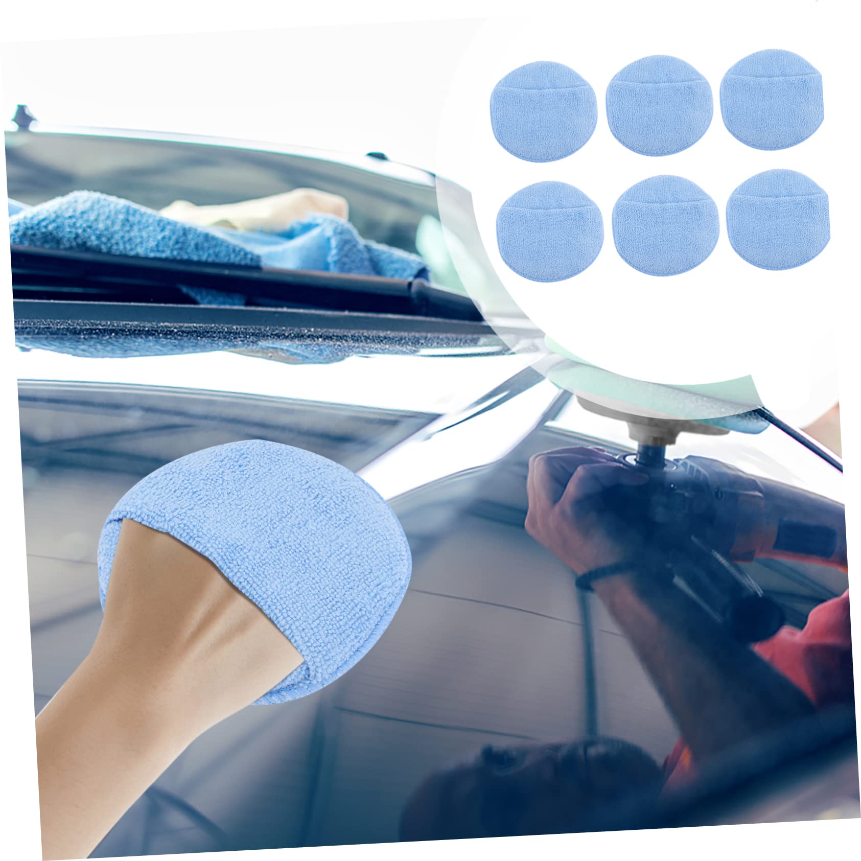 SHERCHPRY 18piezas Almohadillas De Aplicación De Cera De Microfibra Esponjas para Coche Lavables y Reutilizables Accesorios De Limpieza Automotriz