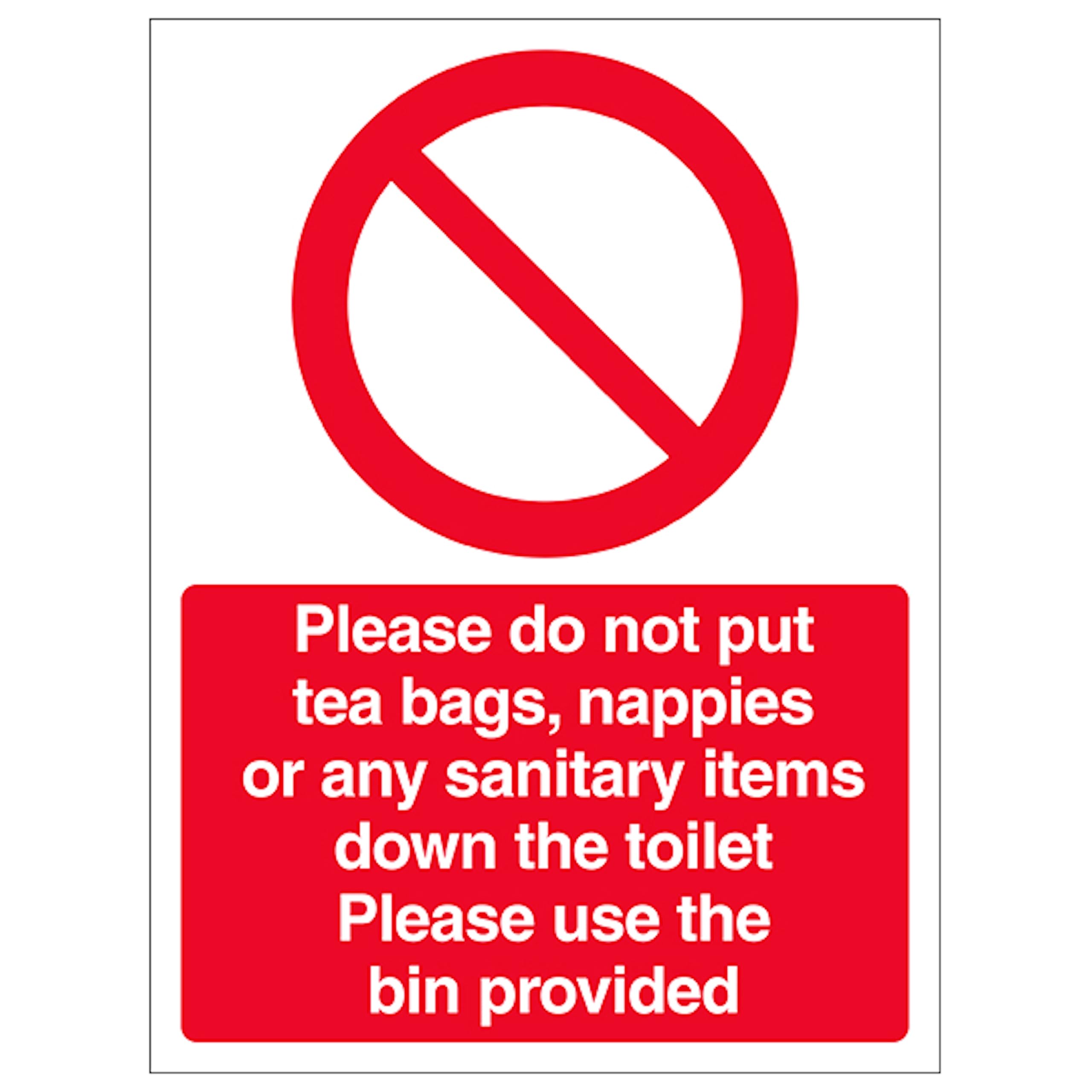 V Safety Please Use Bin Provided 150 x 200 mm - Glow In The Dark 1mm Rigid Plastic Safety Sign