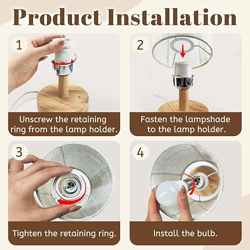 Miniatura 7 de Bedside Table Lamp Futuristic World map Silhouette Simple World map Quality map for Dimmable Desk Lamp with Flaxen Fabric Shade Wood Base Nightstand