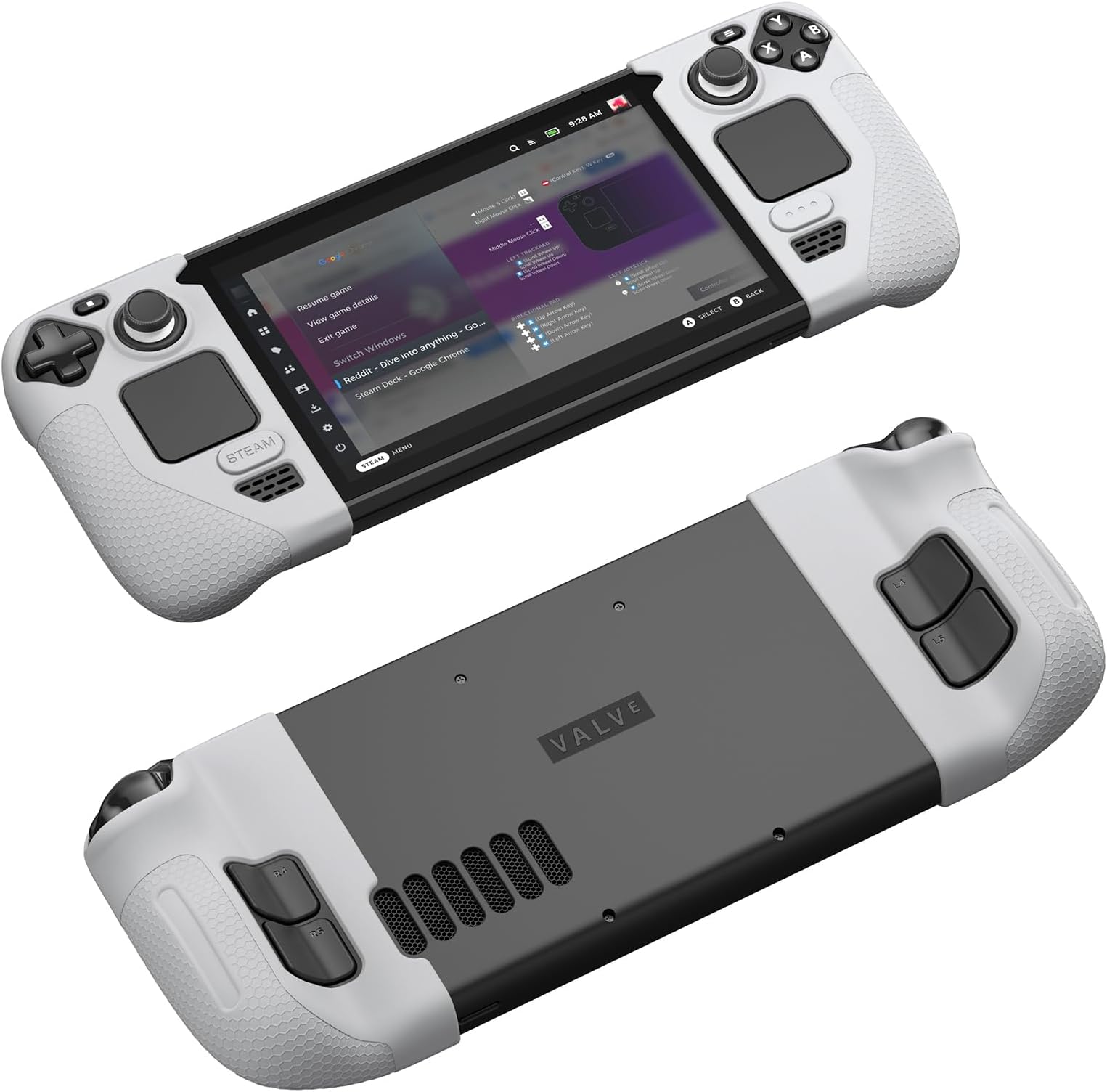 JSAUX Silicone Grip Protection Case Compatible with Steam Deck OLED/LCD, Steam Deck Grip, Steam Deck GripSkin, GripArmor Silicone Sleeve Set (one Left and one Right) - GP0016 Grey
