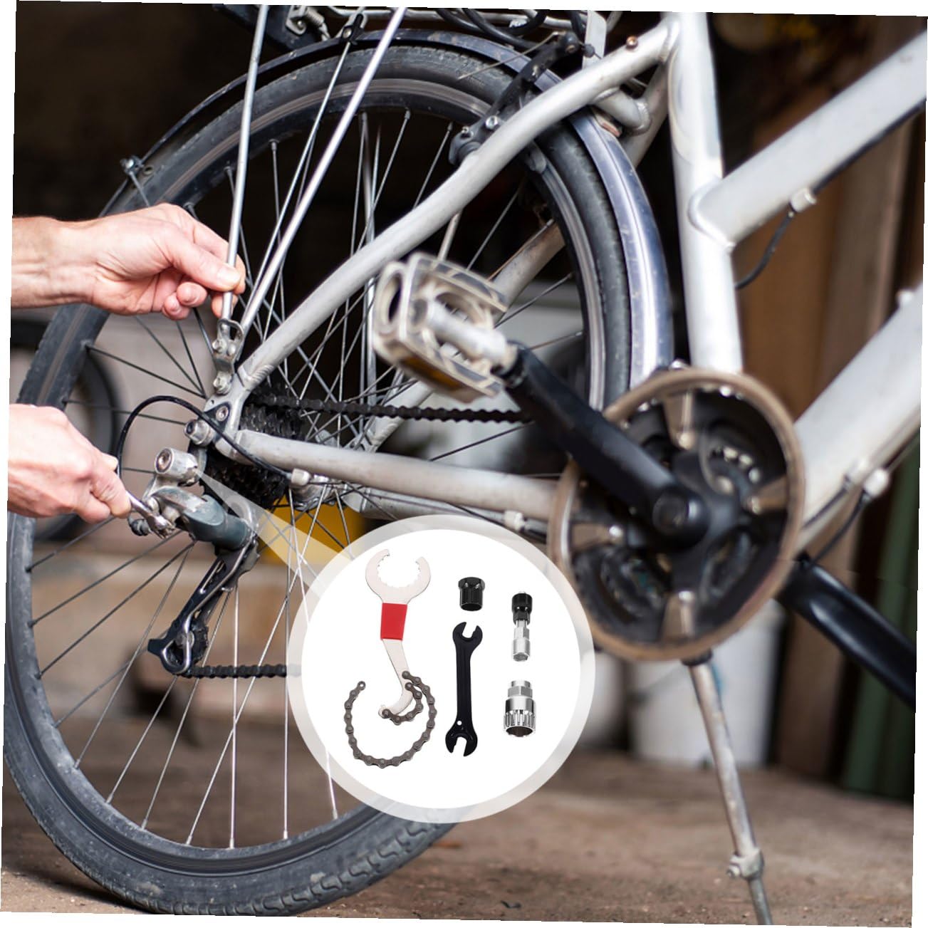 BESTonZON Fahrrad Kurbelarm Abzieher mit Zähnen Tretlager Werkzeug für Mountainbikes Rennräder und Straßenräder Einfach zu Bedienen Geeignet für Quadratische Kurbelarme und Kettenblatt