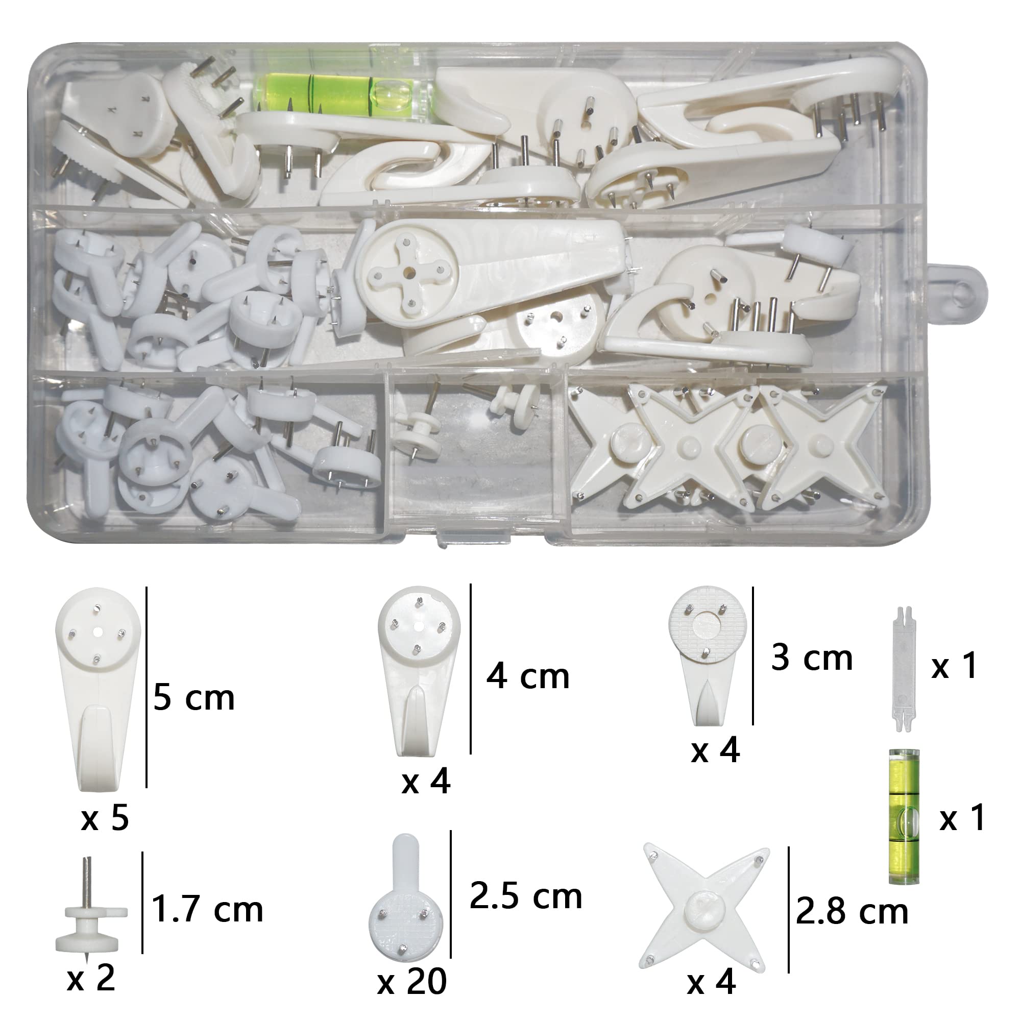 Set 39 Ganci Per Parete - Supporti Per Quadri, Orologi E Specchi Su Muratura E Cartongesso
