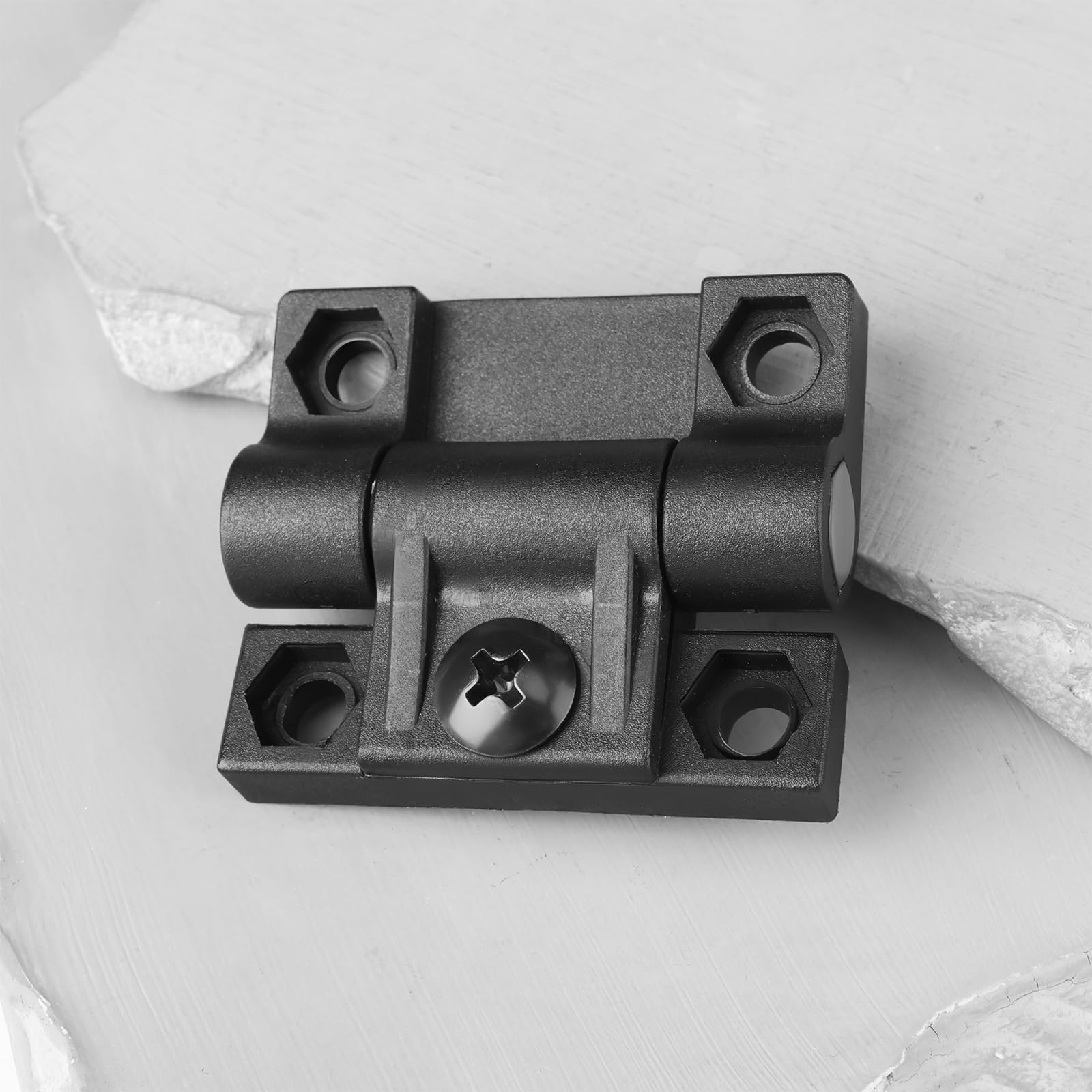 The Lord of the Tools 4 Bisagras de Plástico Negro de 36 X 42 Mm con Par Ajustable para Puertas de Armarios Y Cajas de Almacenamiento de Madera.