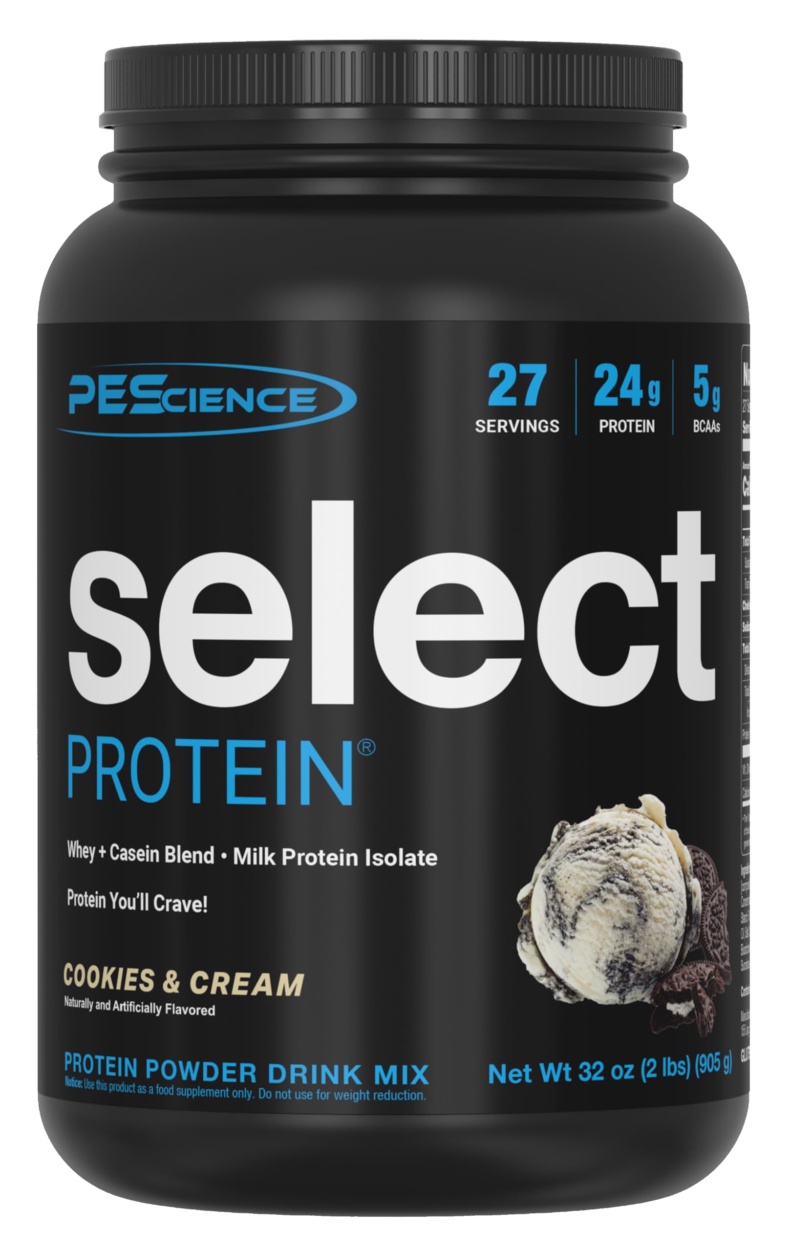 PEScience Select Protein Powder, Cookies and Cream, 27 Servings