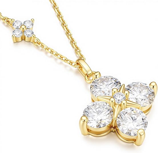 Image of MOOSEA Mothers Day Gifts - Clover Moissanite Necklace