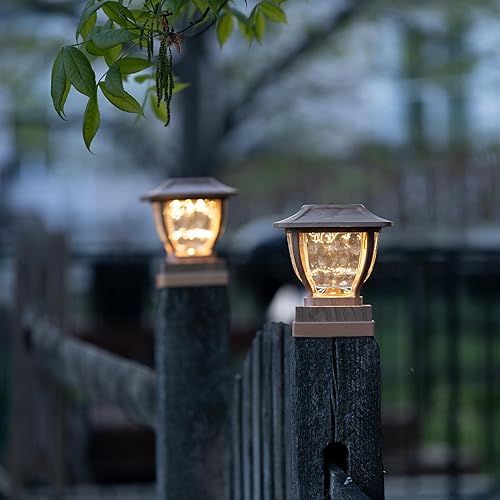 Miniatura 5 de Maxsa Innovations Estilo de onda solar - Tapa de poste y barandilla de cubierta - Paquete de 2 (41981-Blanco)