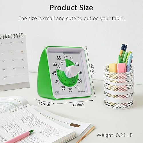 Miniatura 6 de Temporizador visual para niños y adultos, temporizador de cuenta regresiva de 60 minutos con operación silenciosa y herramienta de gestión del