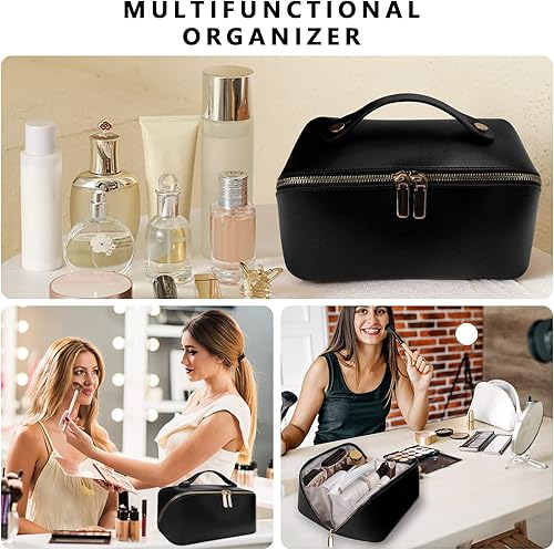 Miniatura 6 de YOCETORY Nuevo bolso del maquillaje, bolso cosmético de cuero de la PU 2023, Negro2, Moderno