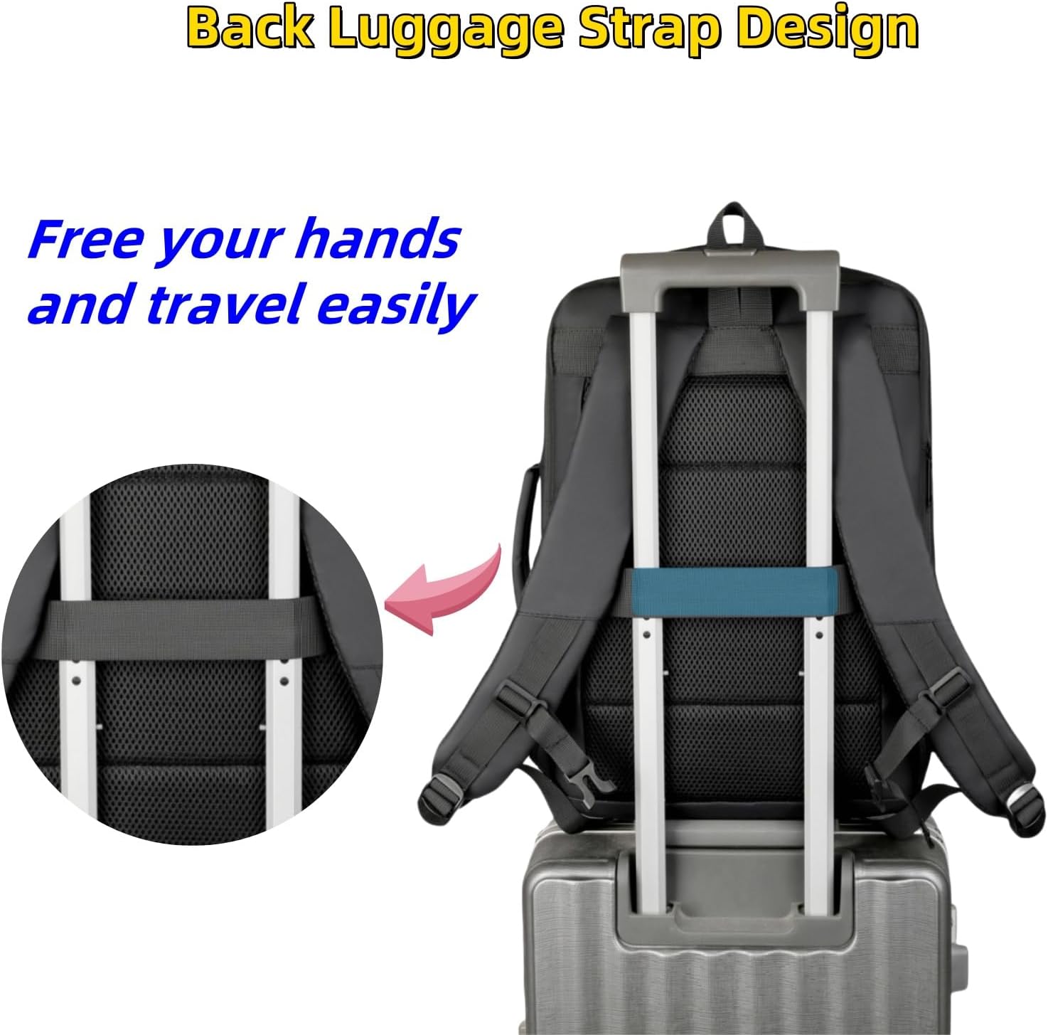 Business & Travel Laptop Backpack, Expandable Laptop Backpack,Carry on backpack,With USB Charging Port, Water Resistant, Men (01#Grey)