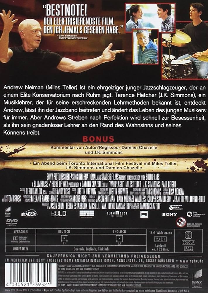 WHIPLASH - VARIOUS [DVD] [2014]: Amazon.co.uk: Teller, Miles