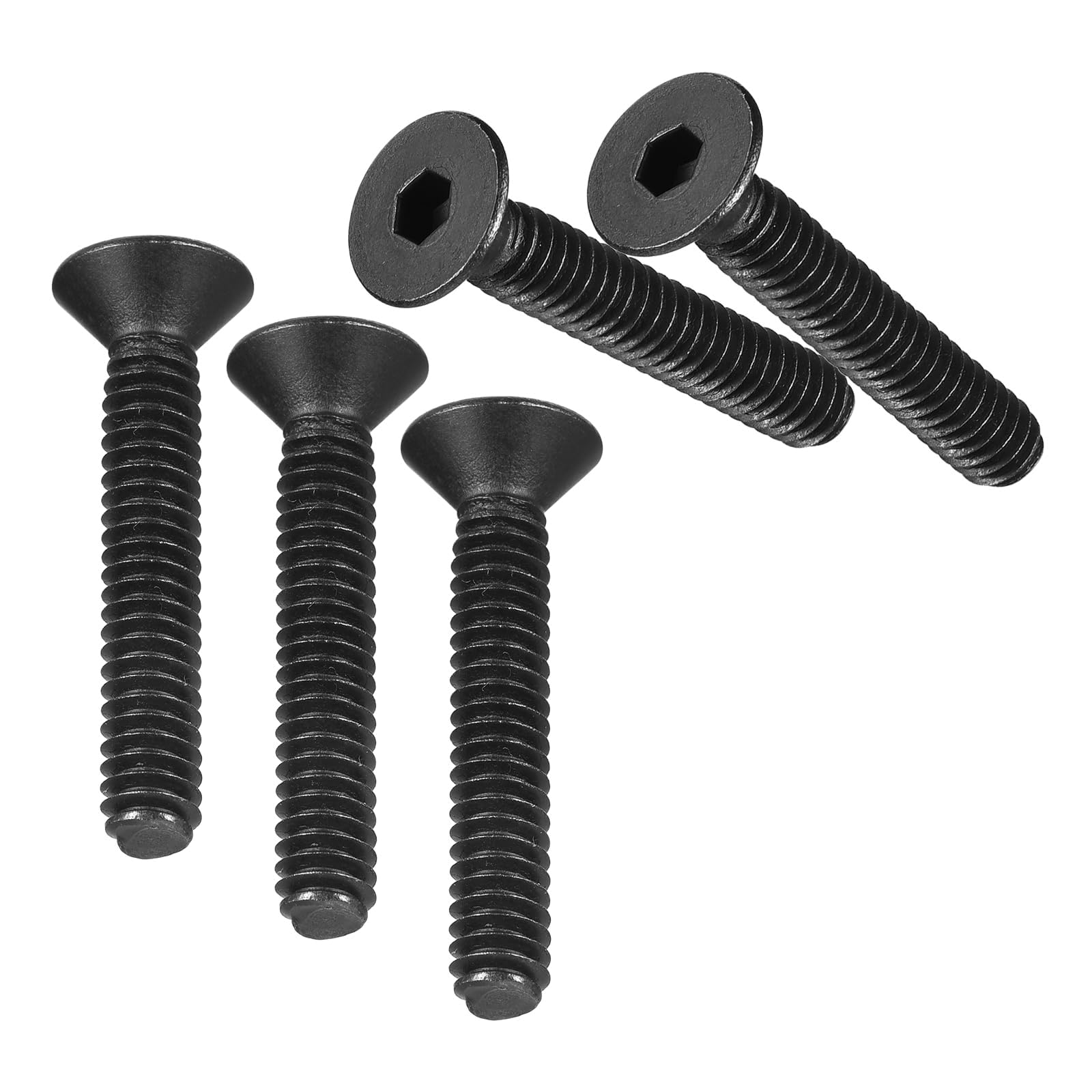 MACHSWON #8-32 x 1" Flat Head Socket Cap Screws 10.9 Grade Carbon Steel Countersunk Head Allen Head Bolts Fully Threaded Black Oxide Fasteners 10Pcs — image 1