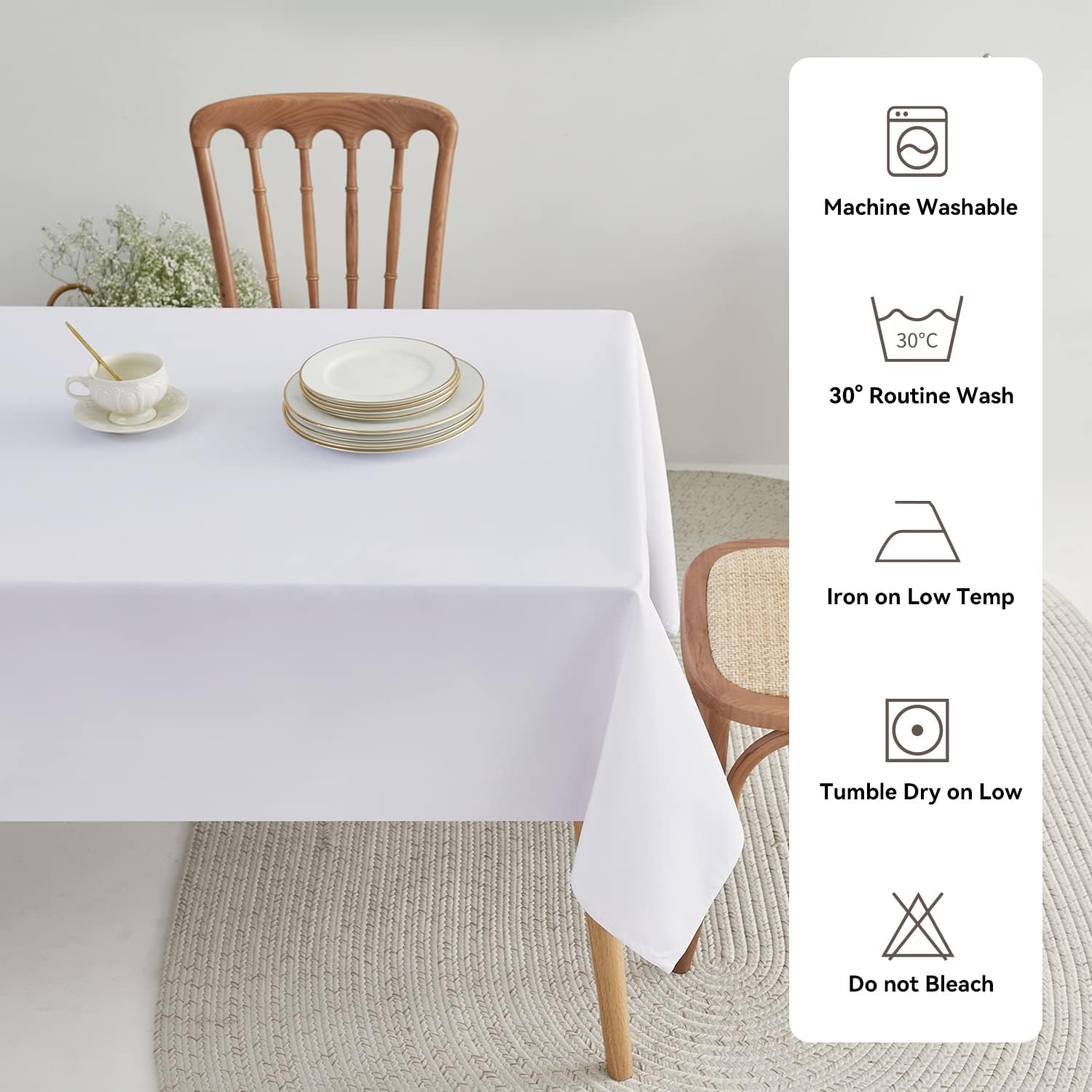 Mantel Mesa Rectangular Hojas Grises Tropicales Mantel Antimanchas Impermeable Tela Poliéster Lavable para Cocina Restaurante Jardín Fiesta Manteles de Mesa (140x200cm)