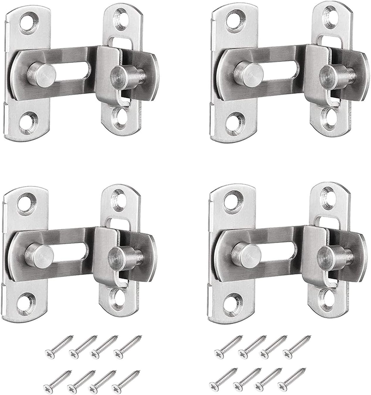 90 Degree Right Angle Door Lock Buckle Safety Door Lock Bolt, Stainless