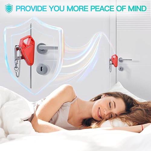 Miniatura 2 de Cerradura de puerta portátil Seguridad de hotel cerraduras de puerta de hotel para viajeros, casillero de seguridad para apartamentos en el hogar