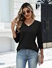 Blusa de manga 3/4, cuello V, elegante y casual para mujer 5