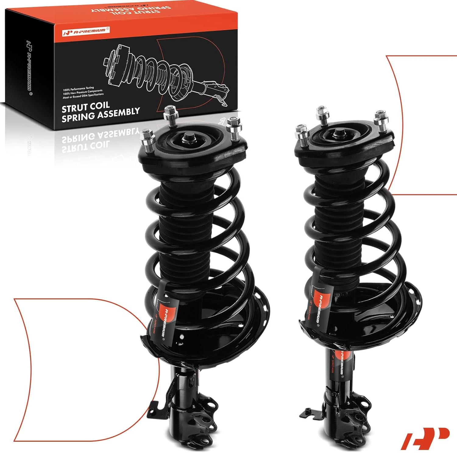 A-Premium Rear Struts Compatible with [AWD] Lexus RX330 2004-2006, RX350 2007 & Toyota Highlander 2004-2007 - 2x Replacement Suspension Complete Strut Assembly Shock with Coil Spring