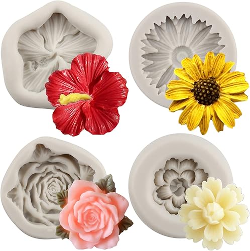 Miniatura 10 de Frangipani - Molde de silicona floral de plumeria, moldes de fondant de flores de hibisco para decoración de pasteles, decoración de cupcakes,