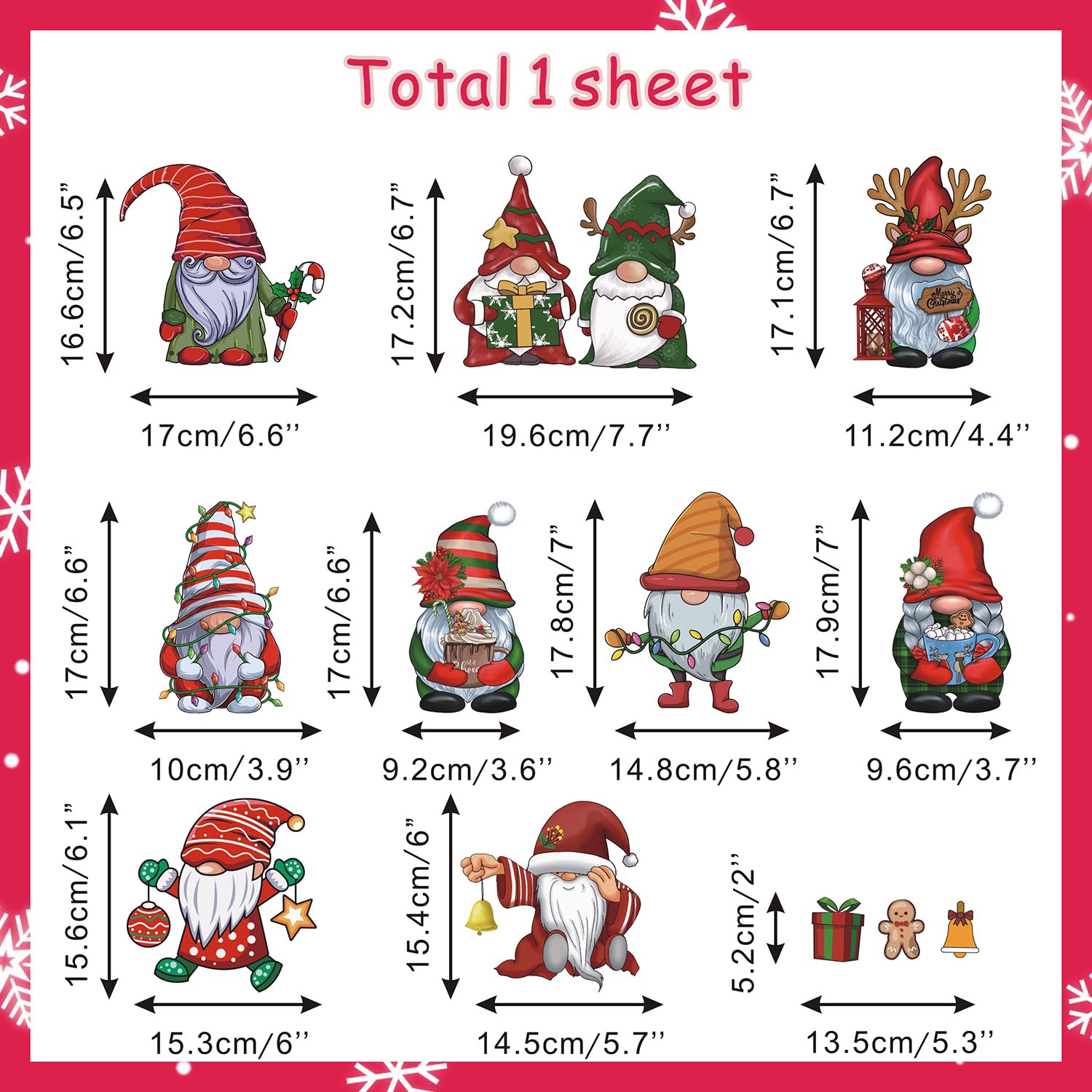 HPNIUB Christmas Window Clings,Xmas Santa Claus Wall Stickers,Dwarf Snowman Wall Decals,Red Christmas Window Clings,Winter Snow Frozen Themed Decals for Home Room Office Nursery - Image 3