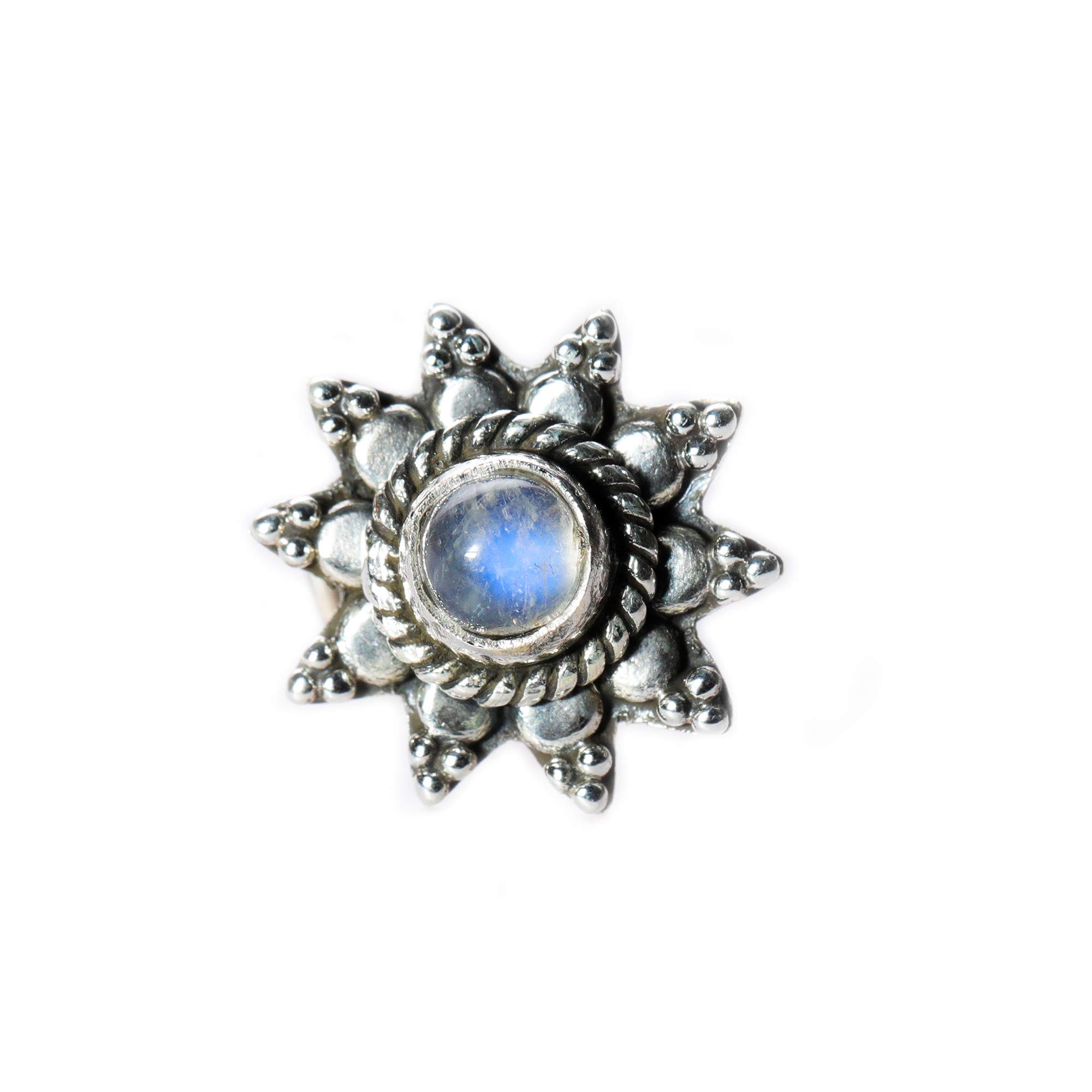 JSAJ Moon Stone Nose Pin Wire Nose Pin in Pure 92.5 Sterling Silver For Girls Womens (B08KP4WDC7) Amazon Price History, Amazon Price Tracker