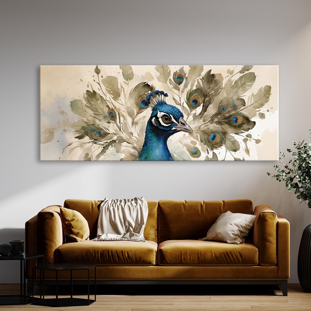 Sense Canvas Peacock Gaze 68 Canvas Art - Home Decor Wall Art