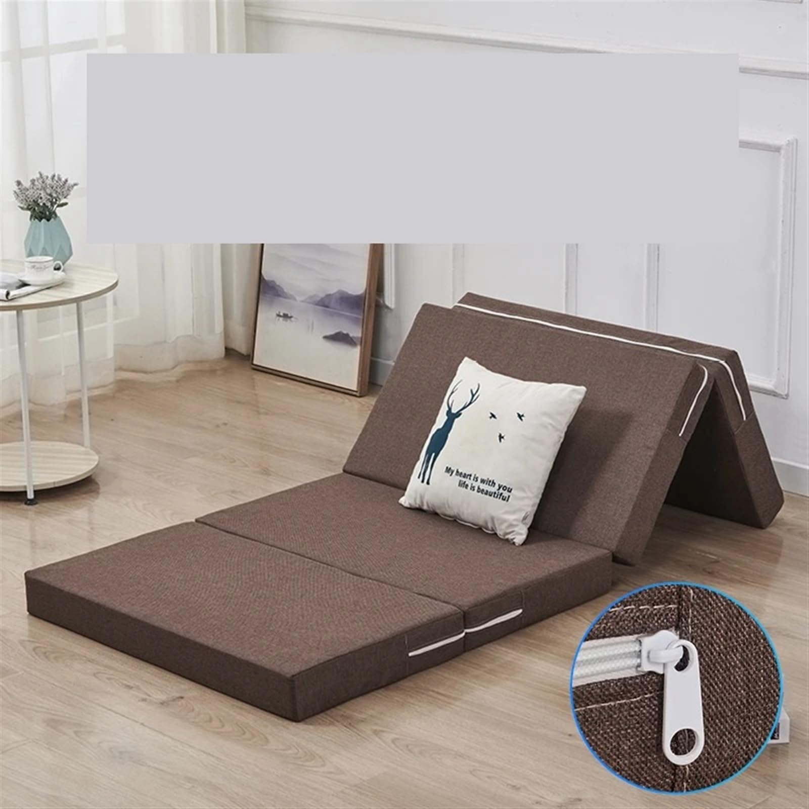 Materasso da pavimento spesso 8 cm in memory foam, 80 x 200 cm, verde, pieghevole, per ufficio, pause pranzo, pisolini per studenti, copertura rimovibile, comoda soluzione per dormire