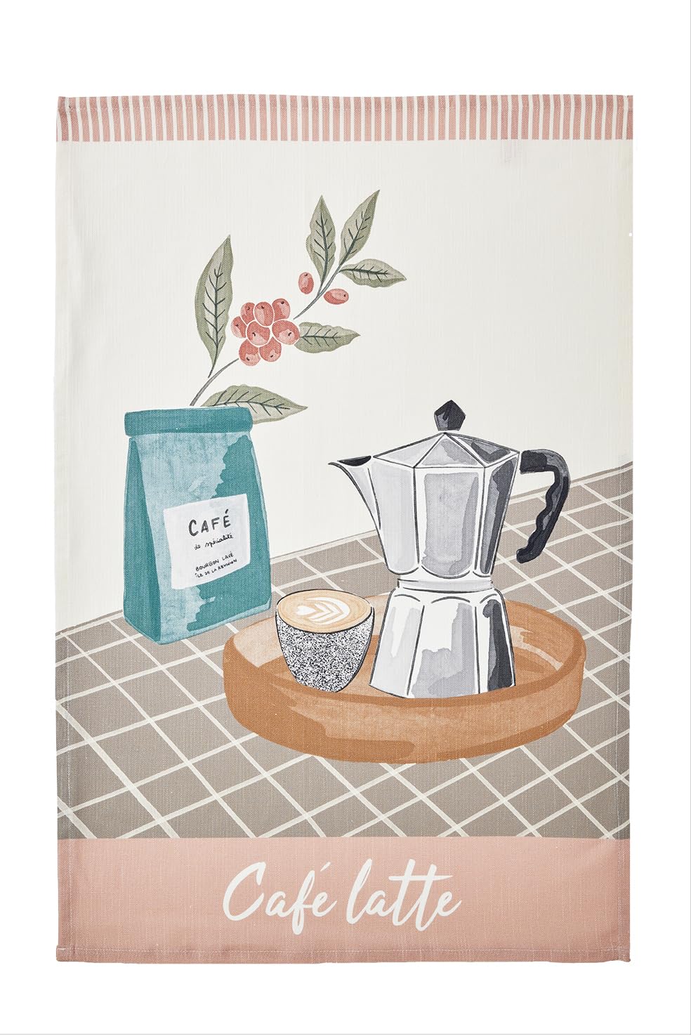 Torchon coton Coucke Café Latte : l'excellence d'un tissage haut de gamme pour votre cuisine