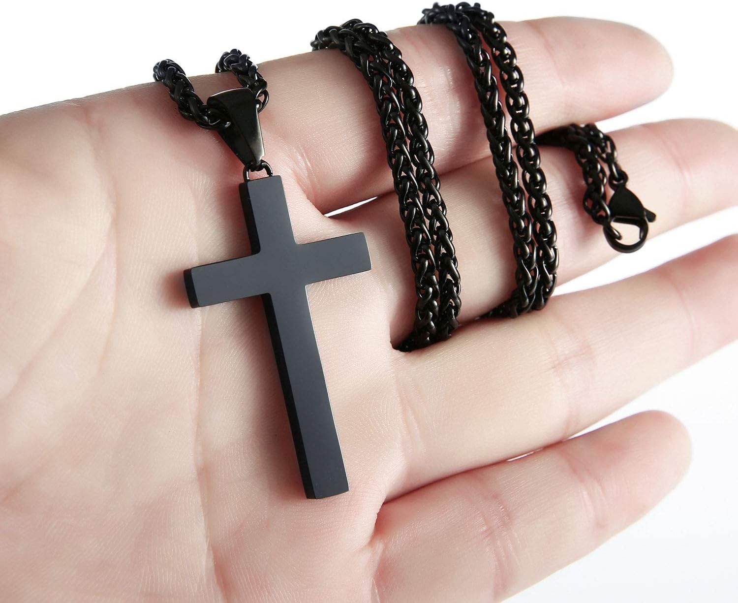 P. BLAKE Stainless Steel Cross Pendant Necklace for Men Boys, Christian Cross Pendant with 16-24 Inches Chain Cross Necklace Jewelry Gifts - Image 4