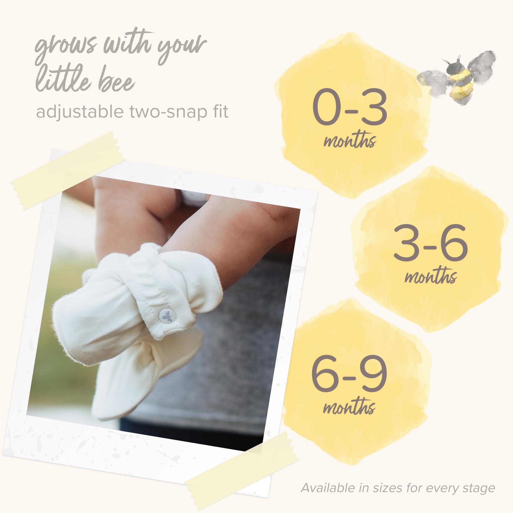 Burt's Bees Baby Unisex Kinder Baby Booties, Organic Cotton Adjustable Infant Shoes Slipper SockHausschuh-Socken