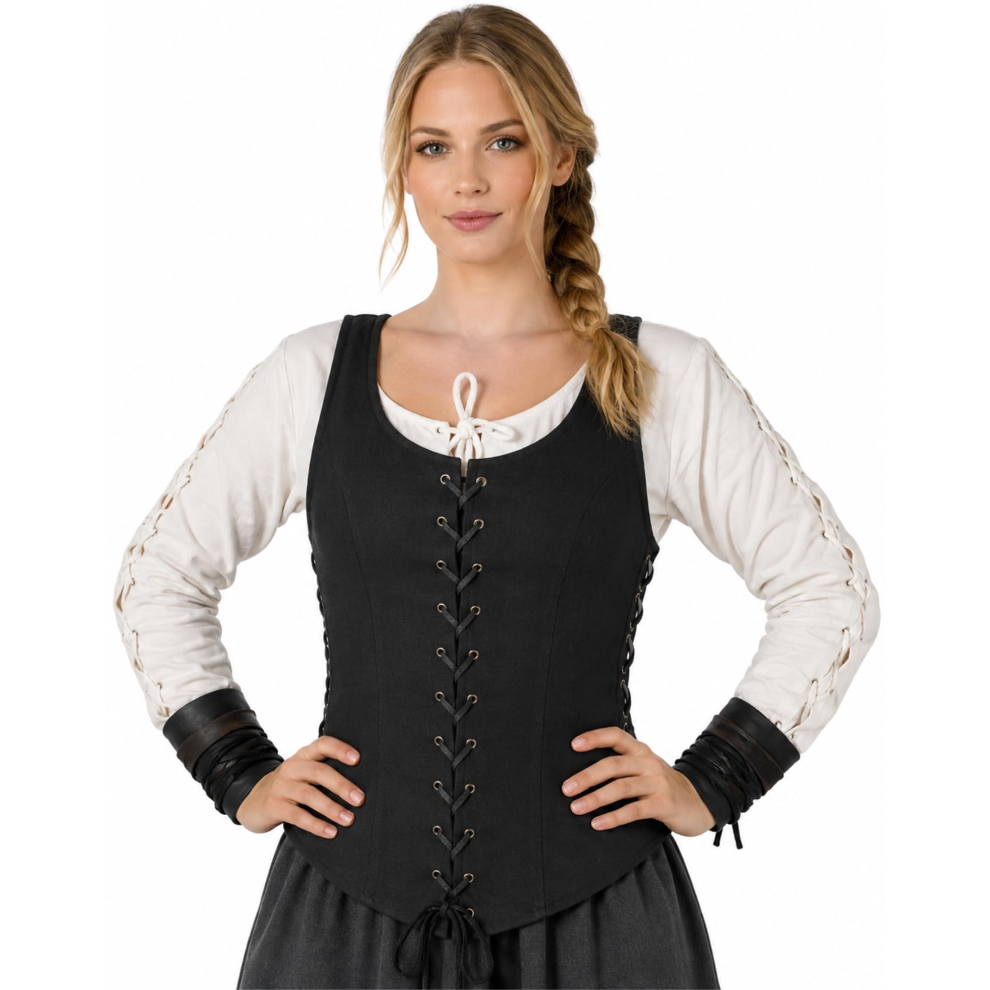 RAWBLADE Emma Medieval Corset for Women, Renaissance Lace-Up Bodice, Fantasy Costume Corset for LARP, Ren Faire, Cosplay, Historical Reenactment, Made in Europe