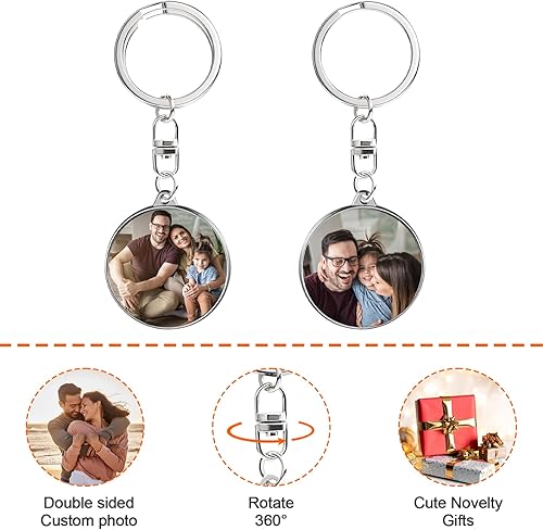 Miniatura 7 de Llavero personalizado de doble cara con impresión de imagen de aleación a color llavero de fotos personalizado regalos de texto personalizables