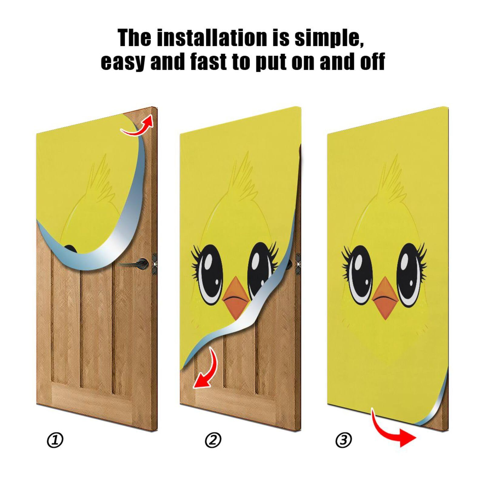 FLildon Duck Cartoon Face Door Cover Decoration, Party Accessory Porch Decor for Festive Ornament Room Door Covers 32 x 79 Inch