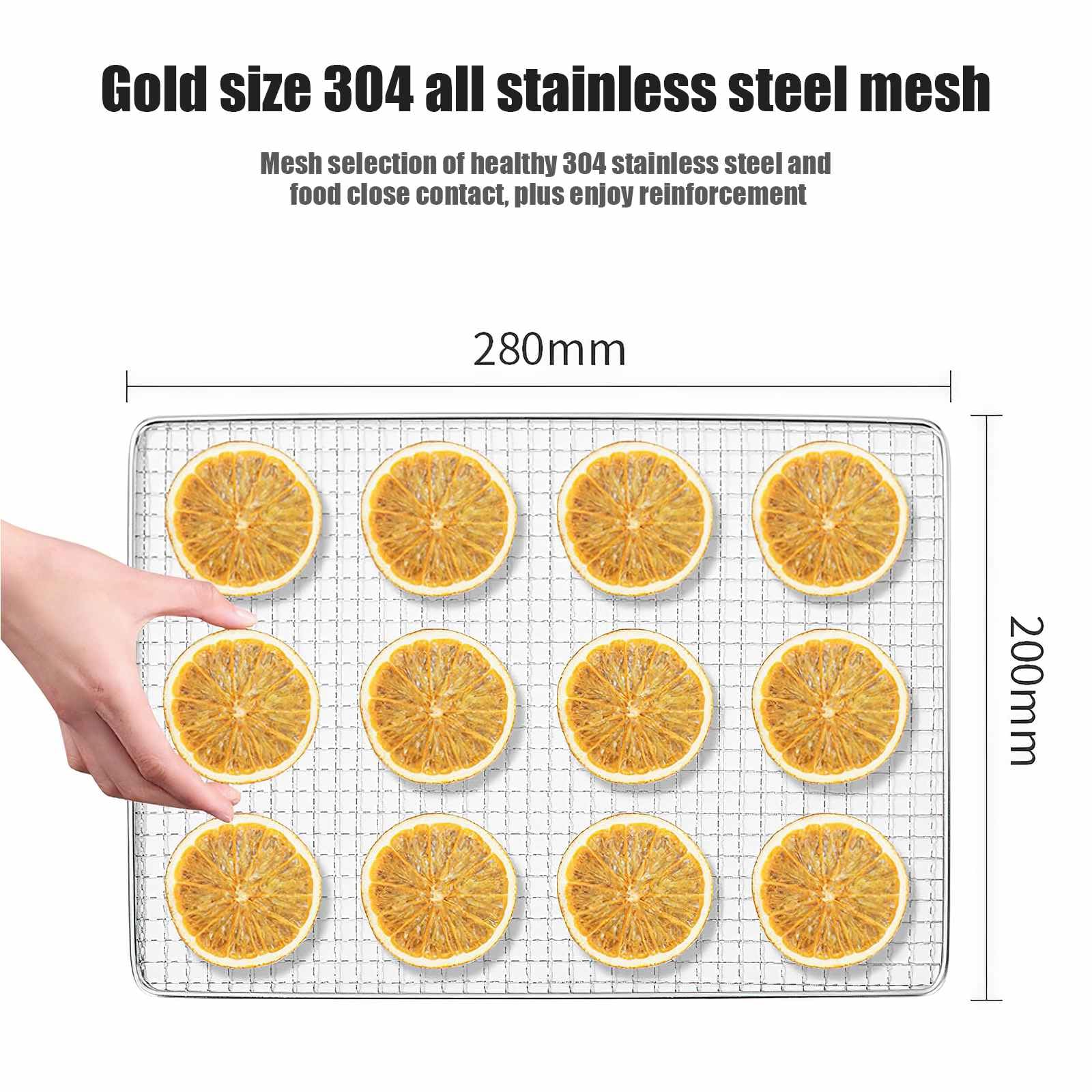 Deshidratador alimentario 400 W, 8 bandejas de acero inoxidable ajustables
