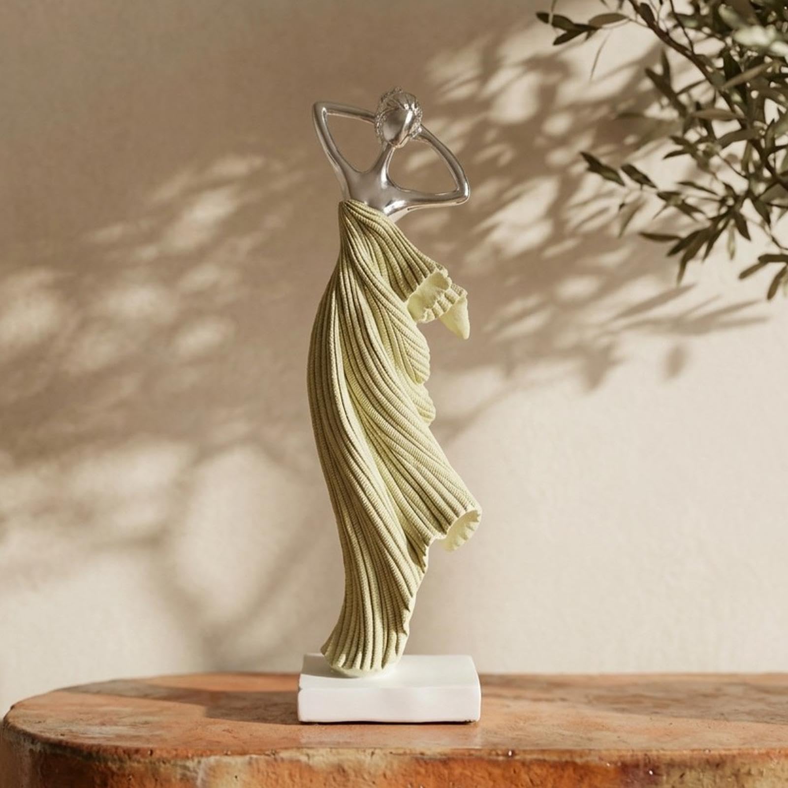 Estatua abstracta moderna de bailarina de resina, escultura artística