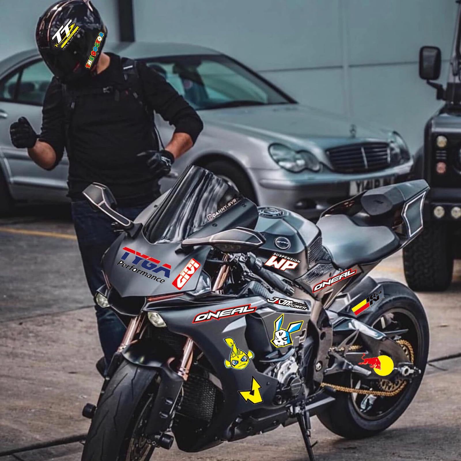 Autocollants Vinyle HRC Sponsor Moto (course) - Décalcomanies Personnalisables, Adhésif Auto-collant