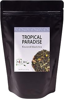 Tropical Paradise Green & Black Loose Leaf Tea - Mango, Strawberry, Papaya - Caffeinated | bulk 8oz, 80-100 cups | The Spice Hut, First Sip of Tea
